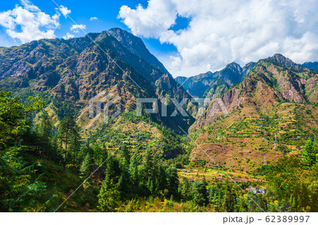 Himalaya mountains landscape, Parvati valley 62389997