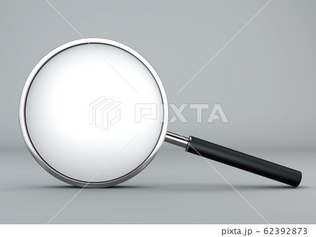 Magnifying glass over gray background. 62392873