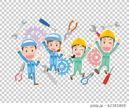 Factory work clothes workers workers work jump... - Stock Illustration  [62393869] - PIXTA