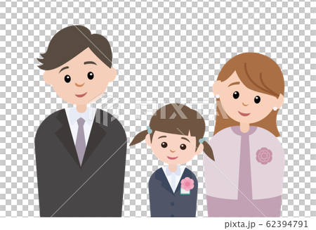 両親と娘 62394791