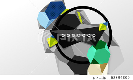 Abstract background - 3d polygonal geometric shapes composition. Vector Illustration For Wallpaper, Banner, Background, Card, Book Illustration, landing page Abstract background - 3d polygonal geometric shapes composition. Vector Illustration For Wallpaper, Banner, Background, Card, Book Illustration, landing page 62394809