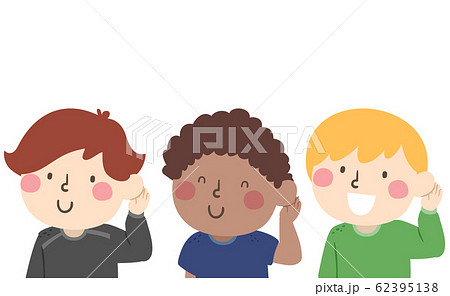 Kids Boy Group Hear Pause Illustration 62395138