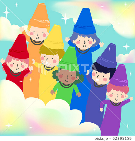 Kids Crayons Rainbow Illustration 62395159