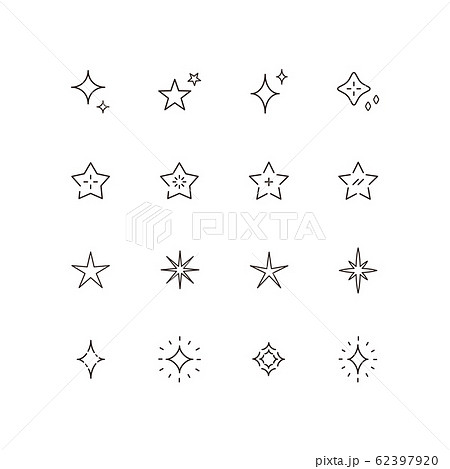 星 アイコンセット アウトラインのイラスト素材