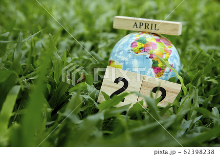 22 April Earth Day on green grass background 22 April Earth Day on green grass background 62398238