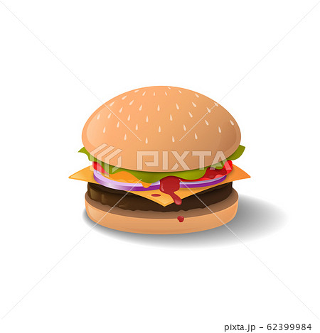 Burger beef, cheese burger with lettuce tomato, onion, cheese ,beef and sauce 62399984