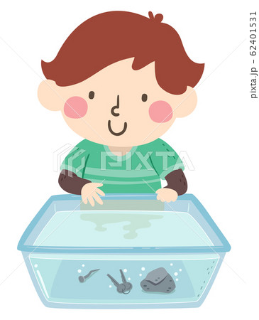 Kid Boy Sink Things Illustration Kid Boy Sink Things Illustration 62401531