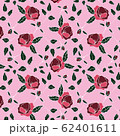 trendy 2020 fabric vintage colors seamless pattern, rose vector background 62401611