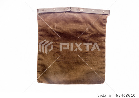 Vintage deposit money coin bag isolated on white 62403610