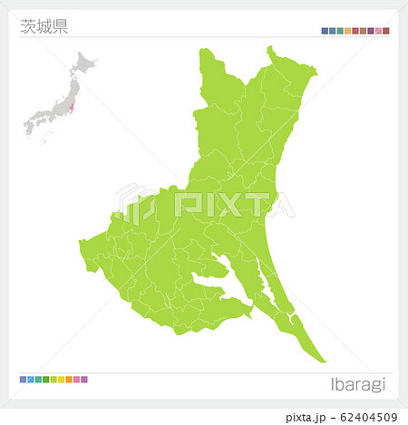 茨城県の地図・Ibaragi（市町村・区分け）