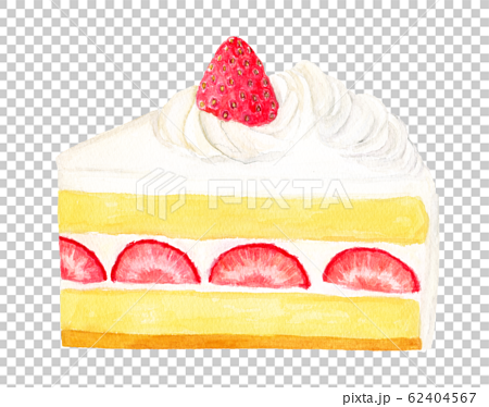 ショートケーキ01 水彩画 のイラスト素材