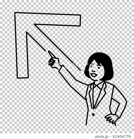 矢印　女性　左上 62404776