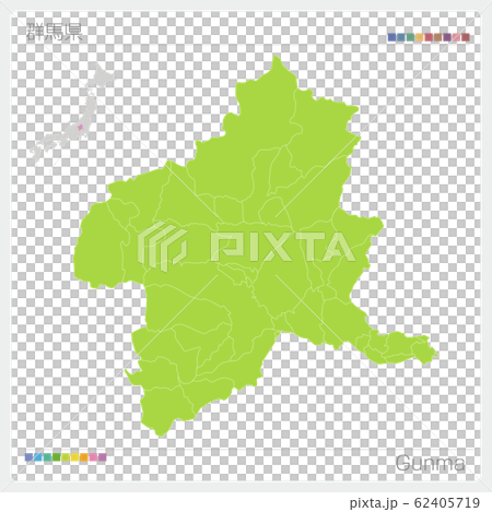 群馬県の地図・Gunma（市町村・区分け） 62405719