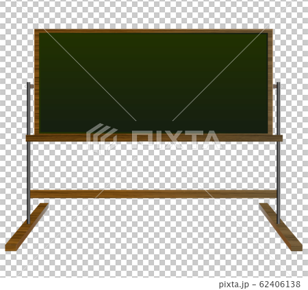 足付き黒板フレーム 木製 黒の黒板 のイラスト素材
