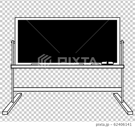 足付き黒板 黒板消し チョーク イラストタッチ のイラスト素材