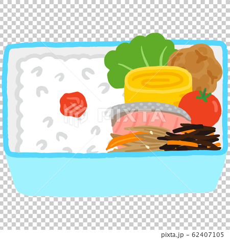 水色のお弁当箱 和食のイラスト素材