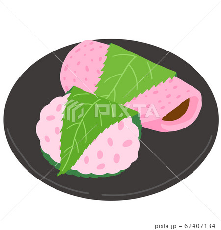 桜餅 道明寺と長命寺 和菓子のイラスト素材