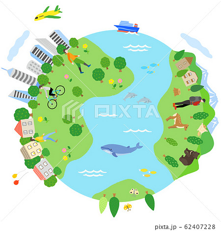 地球　自然と街並み 62407228