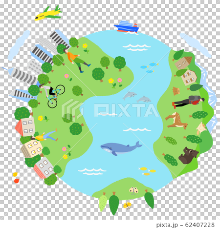 地球　自然と街並み 62407228