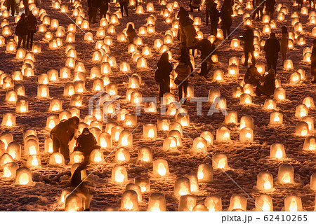 横手かまくら祭り ミニかまくらの写真素材