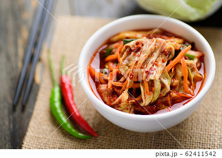 Kimchi cabbage in a bowl, Korean food Kimchi cabbage in a bowl, Korean food 62411542