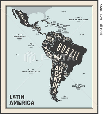 Map Latin America. Poster map of Latin America Map Latin America. Poster map of Latin America 62414095