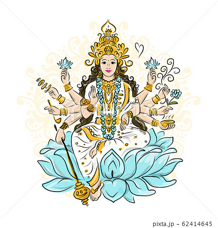 Indian goddess Shakti, sketch for your design Indian goddess Shakti, sketch for your design 62414645