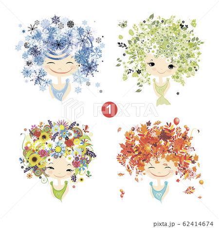 Floral girls. Four seasons concept for your design Floral girls. Four seasons concept for your design 62414674