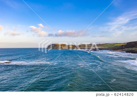 Aerial view of Culdaff Beach in Donegal Ireland 62414820