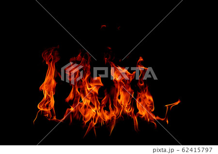 On fire flames at the black background On fire flames at the black background 62415797