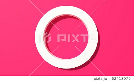 白フレーム 丸枠 ビビットピンク色のイラスト素材