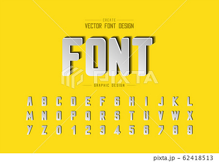 Paper cut font and round alphabet vector, Typeface and letter number design, Graphic text on yellow background Paper cut font and round alphabet vector, Typeface and letter number design, Graphic text on yellow background 62418513