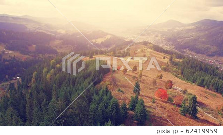 Aerial Drone Flight in Carpathian mountains 62419959