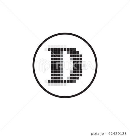 Initial letter D logo in a circle, Pixel...のイラスト素材 [62420123] - PIXTA