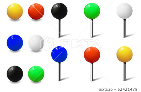 Round Pins and Metal Map Push Pins 62421478