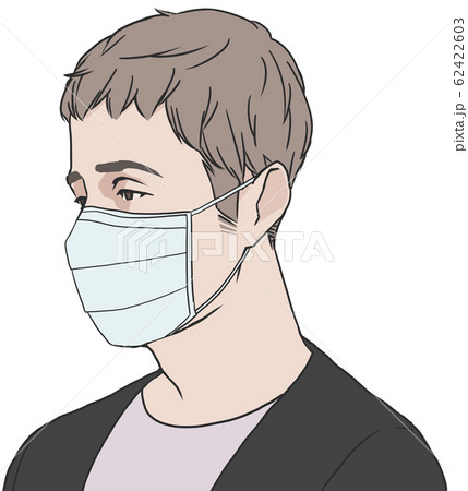 マスクをしたイケメンのイラスト素材