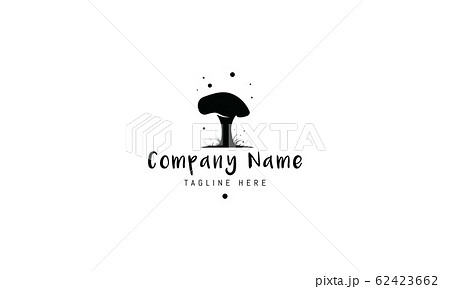Vector logo on which an abstract image of a mushroom. 62423662