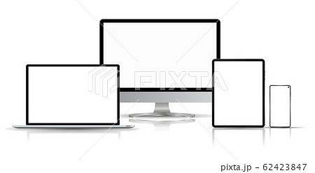 Realistic computer, laptop, smartphone. Mockup 62423847