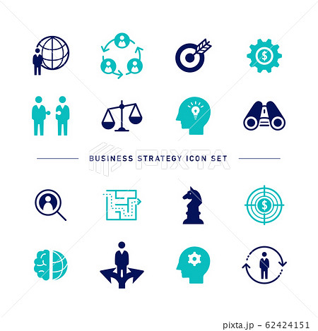 BUSINESS STRATEGY ICON SET 62424151