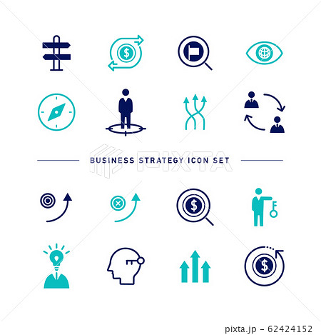 BUSINESS STRATEGY ICON SET 62424152