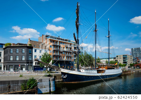 Ship moored in Willemdock in Antwerp, Belgium, Europe Ship moored in Willemdock in Antwerp, Belgium, Europe 62424550