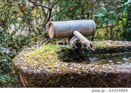 京都・青蓮院　鹿威しと苔 62424904