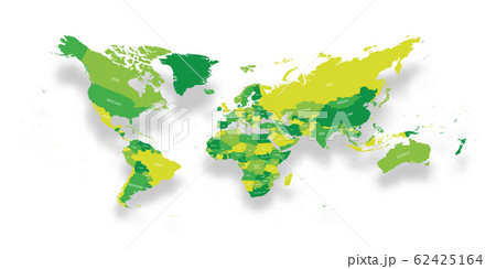 Modern political map of World. Distorted design with bent corners and dropped shadow. 3D effect vector illustration Modern political map of World. Distorted design with bent corners and dropped shadow. 3D effect vector illustration 62425164
