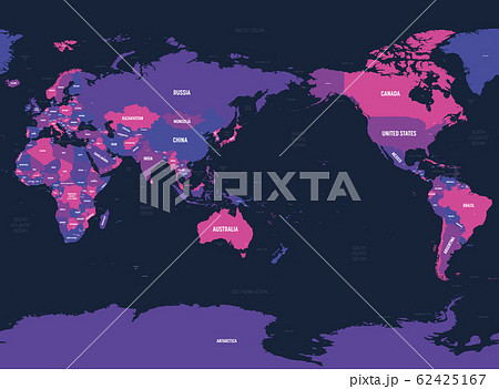 World map - Asia, Australia and Pacific Ocean centered. High detailed political map of World with country, capital, ocean and sea names labeling World map - Asia, Australia and Pacific Ocean centered. High detailed political map of World with country, capital, ocean and sea names labeling 62425167