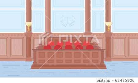 Jury Box in Court or Trial House Hall Interior. 62425906