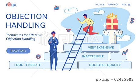 Objection Handling Flat Landing Page Template 62425985