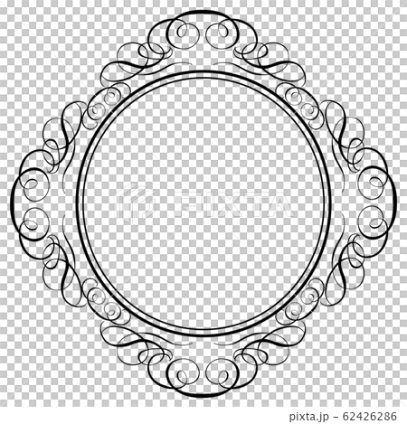 バロック調のオーナメント 飾り罫 飾り囲み 背景 ベクターデーター 円形のイラスト素材