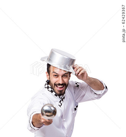 Funny male cook isolated on the white background 62429367