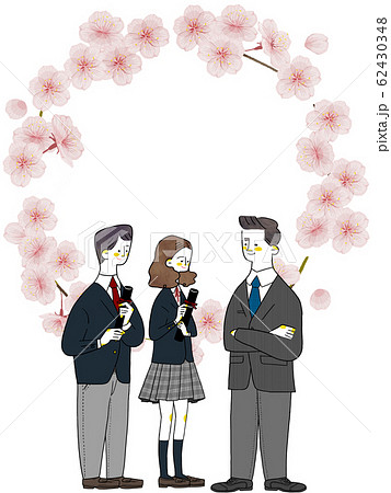 卒業 学生 フレームのイラスト素材