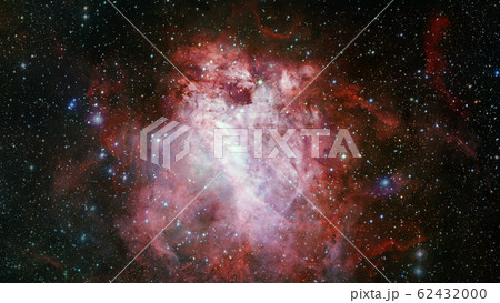 Colored nebula and open cluster of stars in the universe. 62432000
